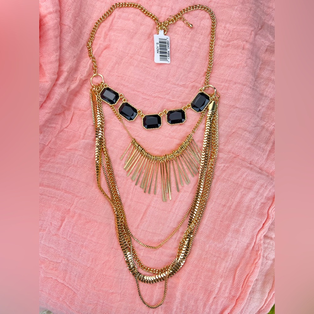 New with tags Macy’s, gold and black layered chain necklace